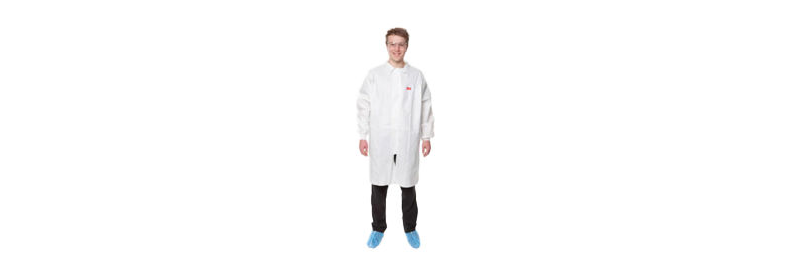 3M™ White Disposable Visitor Lab Coat, Series 4400